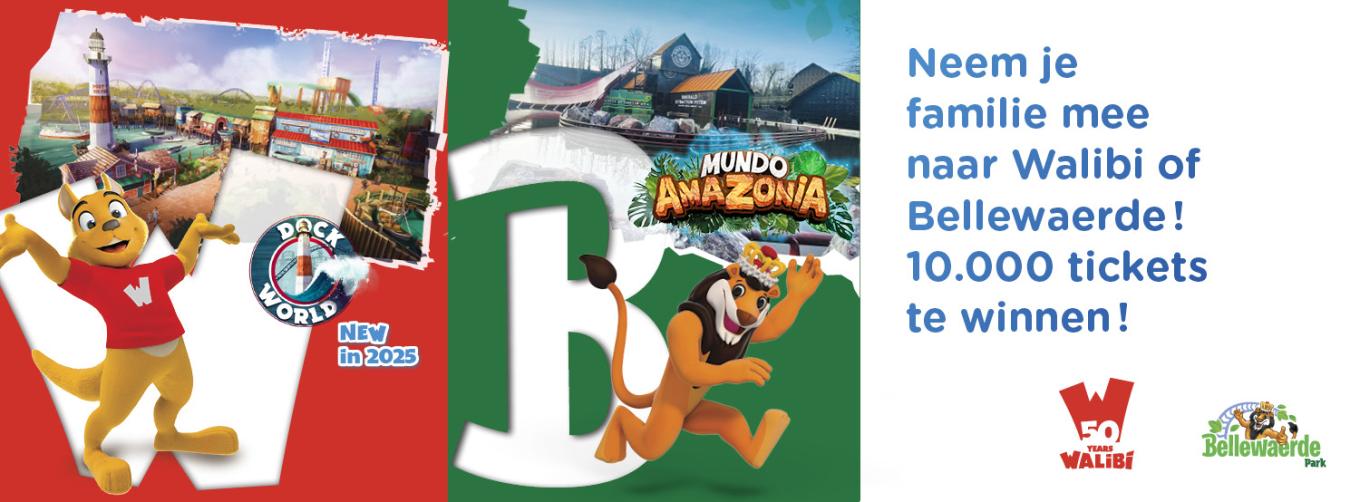 Neem je familie mee naar Walibi of naar Bellewaerde ! 10.000 tickets te winnen!